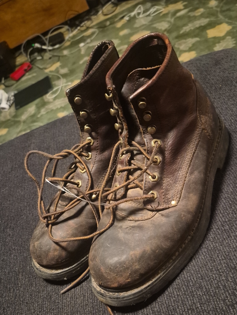 Men's Brown Lace-Up Leather Work Boots
